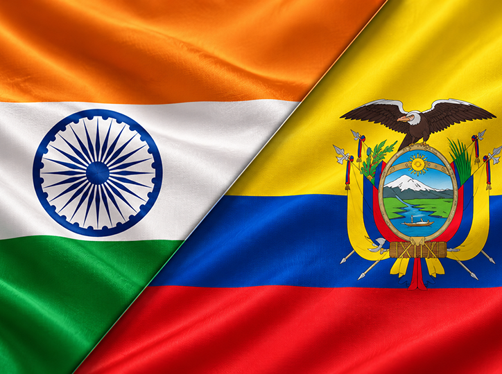 Banderas de India y Ecuador Unidas